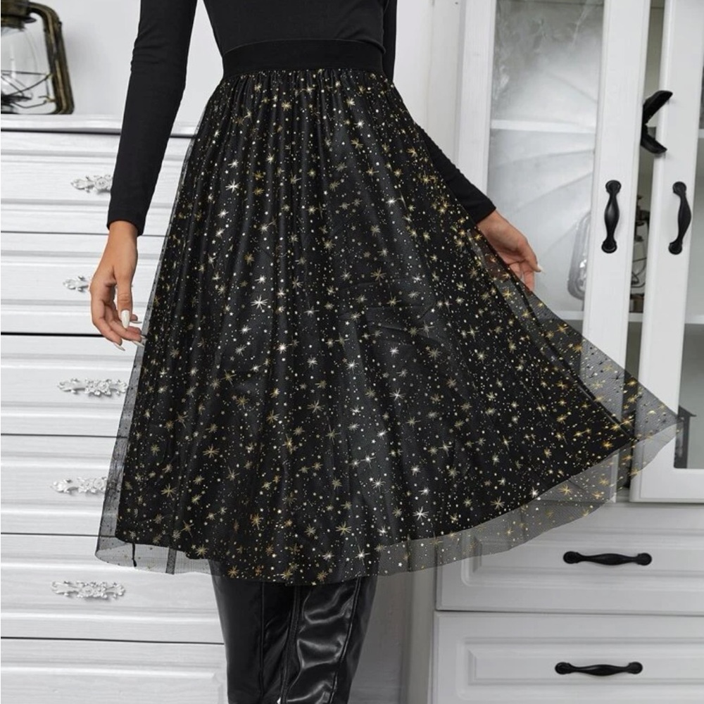Mid Length Galaxy Skirt